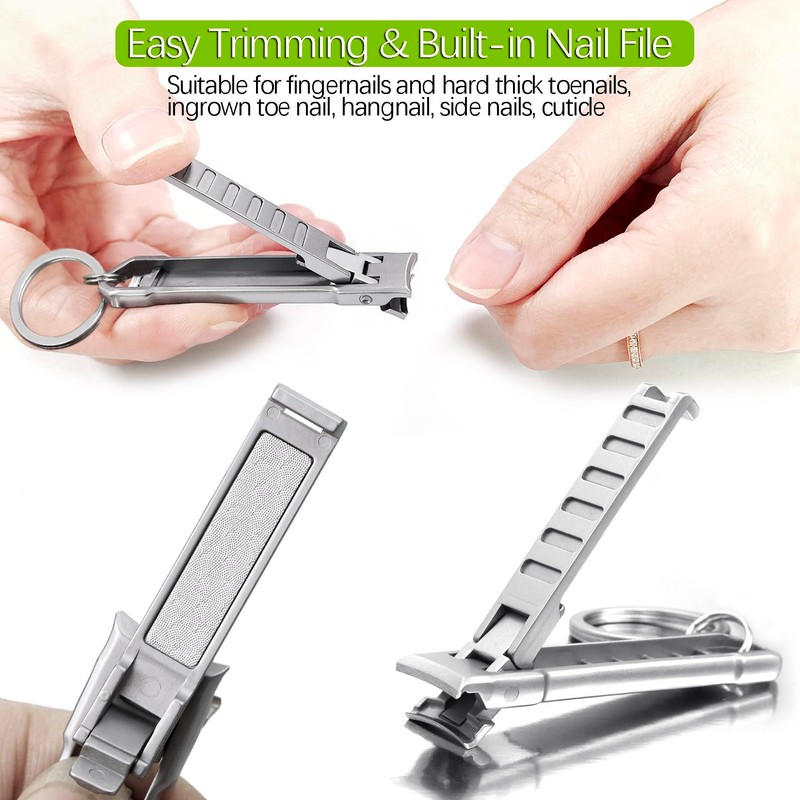 VOGARB Keychain Nail Clippers for Men Fingernail and Toenails, Portable