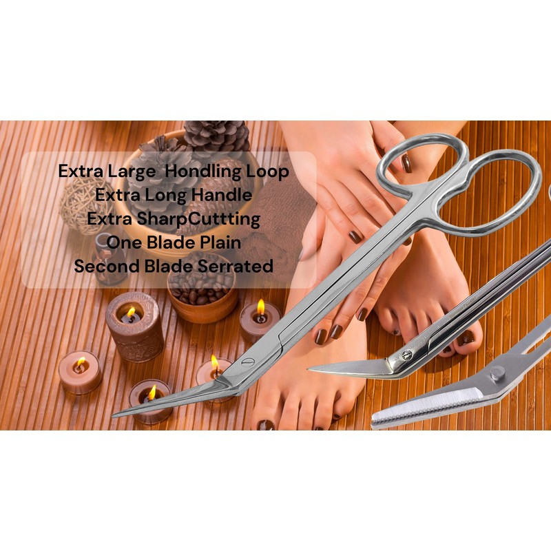 MKC® -Extra Long Toe Nail Scissors Clippers Cutters Back Pain