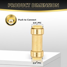 2 PCS Foskan 3/4 Inch x 3/4 Inch Push Fit Check Valve,LF Brass Fittings, Push to Connect PEX, Copper, CPVC, PE-RT Pipes, with Disconnect Clip for Plumbing Repairs