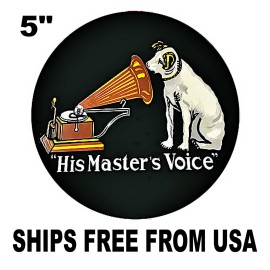 Victor Phonographs RCA VICTOR DOG Sticker-Decal  NIPPER the Dog- His Master's Voice -5 INCH