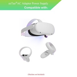 eeTao 5V 2A AC/DC Charger Adapter + USB C Charging Cable Compatible with Oculus/Meta Quest 3/2/1, 6.6Ft VR Fast Charging Cable Cord Power Supply Cable Cord