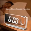 Projection Alarm Clock, 7.3 inch Digital Clock with 180°Projector, USB