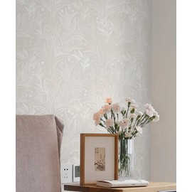 Dimoon 17.3" X 393" Peel and Stick Wallpaper Boho Contact Paper Vintage Beige Floral Neutral Papel Tapiz Waterproof Removable Self Adhesive Wall Paper for Bedroom Livingroom Cabinets Vinyl Roll