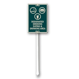 Uptell Yard Sign With Stake Designated Smoking Eating Drinking Area Aluminium Sign 7x8.8inch Wildflower Flower Outdoor Garden Signs Yard Grass Lawn Art And 11.11" Stake Kit