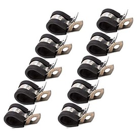 1/4 Fuel Line Tubing Mounting Clamps Stainless Steel 304 Cable Clamp Hardware Rubber Cushioned Insulated Metal Clamp Tube Holder for Tube Pipe or Wire Cord Installation Pack of 10 pcs