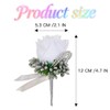 Latious Rose Wedding Boutonniere White Groom Flower Buttonholes for Men