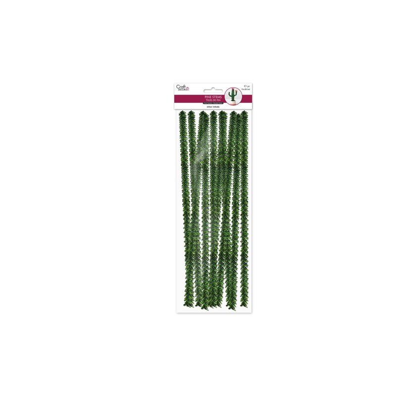 Holiday Christmas Garland Ties - Pine Stem -10 Piece