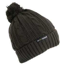 Pro Climate Waterproof Thinsulate Chunky Knit Bobble Hat - Olive
