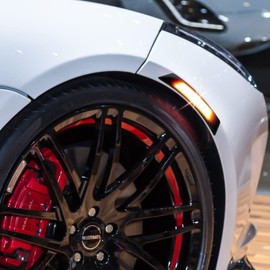 MACHSWON 6 Pieces Black Car Reflective Trim Carbon Fiber Side Marker Stickers Automotive Exterior Accessories Door Reflector Guard for Car