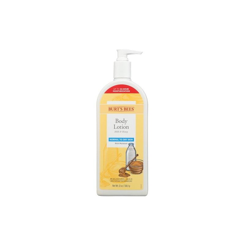 Burt's Bees Milk and Honey Body Lotion, 12 Ounces (Packaging