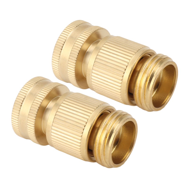 2PCS Water Hose Quick Connector Brass 3/4 Inch Male and