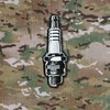 Bayonet Design - Spark Plug Embroidered Patch - Wax Backed