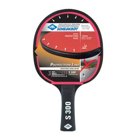 Donic-Schildkröt Protection Line S300 703054 Table Tennis Bat with Protection Against Topping 1.0 mm Sponge Jade ITTF Rubber Black