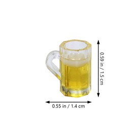Gadpiparty 10pcs Beer Mug Model Beer Cup Ornaments Mini Refrigerator Minifridge Decoraciones para Salas De Casa Home Decor Mini House for Mini Beer Cup Shot Glasses Props Delicate Resin