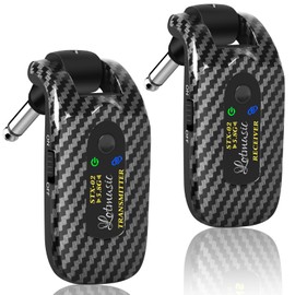 5.8GHZ Wireless Guitar System, Rechargeable Digital Wireless Guitar Transmitter Receiver with 6 Channels and Long Battery Endurance for Electric Guitar Bass.