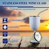 Stemmed Stainless Steel Wine Glasses with Lid Double Wall Insulated