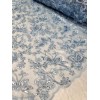 Divastyletextiles Sky Blue Lace Butterflies Sequin on Mesh Fabric Sold
