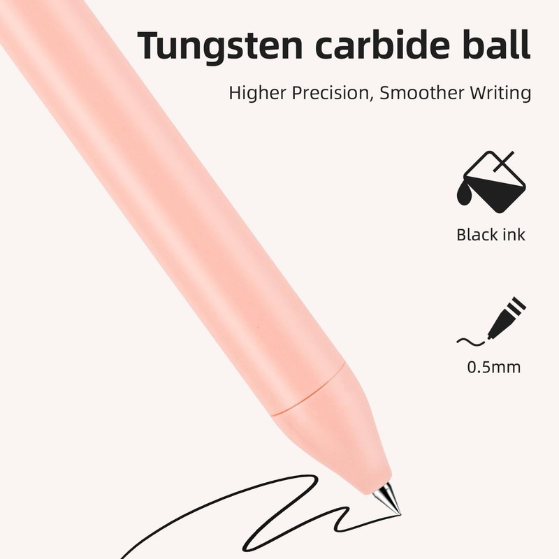 NUSIGN Gel Pens, 5 Pcs 0.5mm Retractable Quick Dry Black