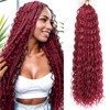 Red Goddess Box Braids Crochet Hair With Curly Ends 24