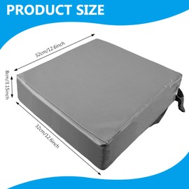 Child Booster Seat, 10 cm Waterproof Oxford Cloth Child Dining Room Booster Seats with Safety Buckle, Washable Dismountable Square Child Seat Cushion with Backrest for Home On the Go (Grey)