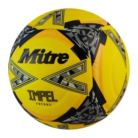 Mitre Impel Futsal Football | Indoor Ball | Low Bounce Football, Fluo Yellow/Black/Circular Grey, 3