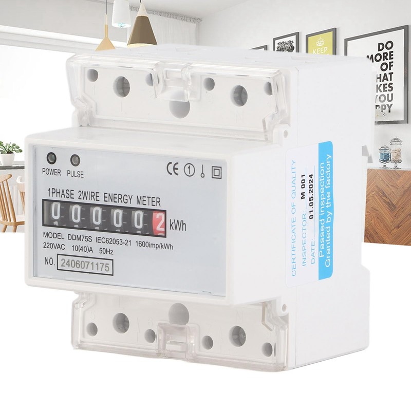 Moncer Energy Meter, DDM75S Single Phase 4P LED Din Rail