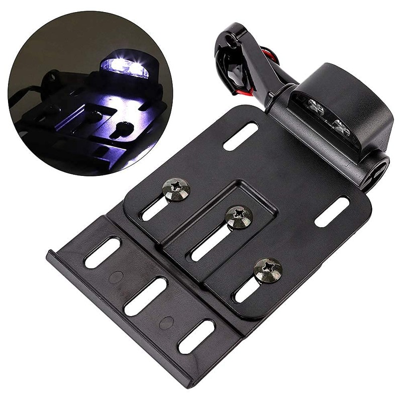 Aramox Motorcycle License Plate Frame,Aluminum Alloy Black Side-Mount License Plate