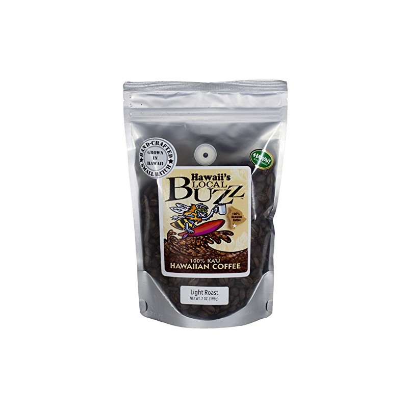 Hawaii's Local Buzz Whole Bean Coffee, Light Roast, 7 Ounce