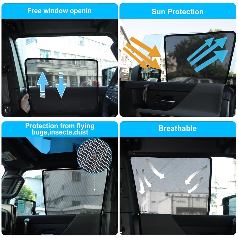for Hummer EV SUV Truck Accessories Sun Shade Side Window