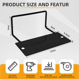 Cyiecweu Pack of 4 Non-Slip Mattress Holders, Mattress Holders to Prevent Slipping, Mattress Hangers, Non-Slip Stopper for Bed Frame, No Drilling, with Double-Sided Tape and Screws, Black