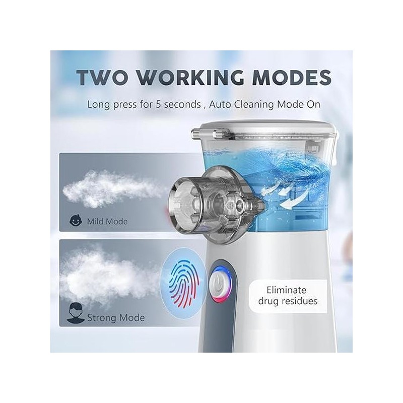 Portable Nebulizer, Quiet Handheld Mist Humidifier for Home and Travel,