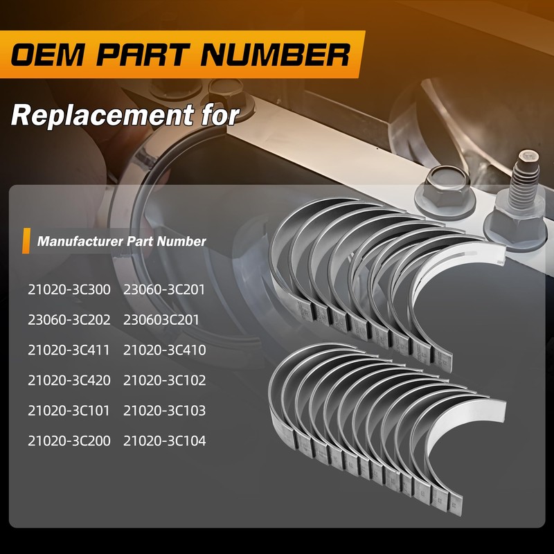 21020-3C300 STD Connecting Rod & Crankshaft Main Bearing Set, Fit