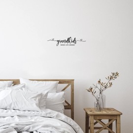 Grandkids Make Life Grand Restaurant Wall Art Words Letter Stickers Peel and Stick Home Decals for Teen Room Garage Bottles Furniture Vinyl 18in