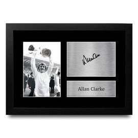 HWC Trading FR A4 Allan Clarke Leeds United Gifts Printed Signed Autograph Picture for Football Fans and Supporters - A4 Framed