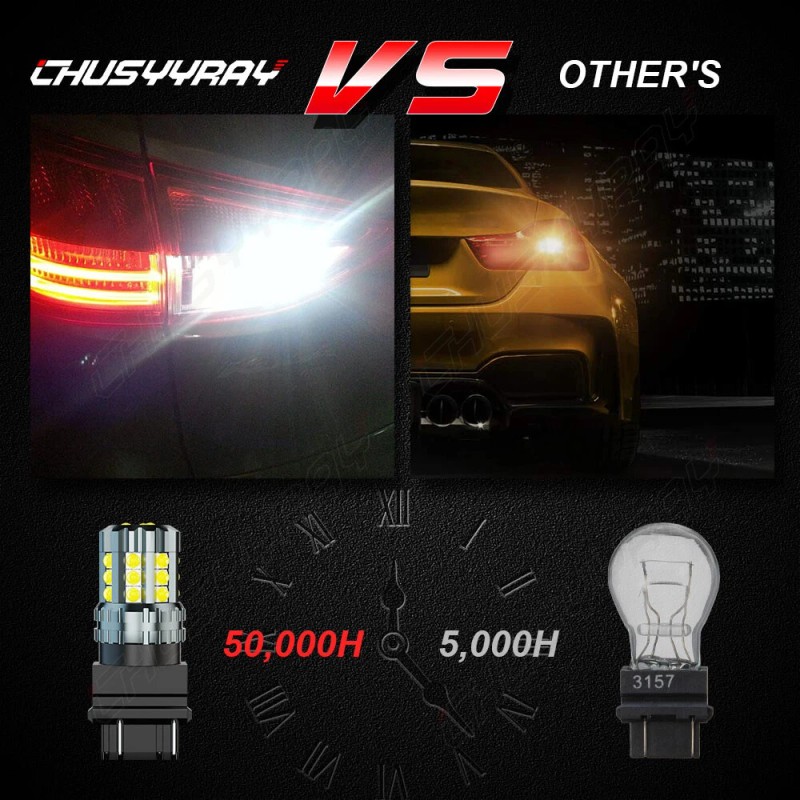 CHUSYYRAY LED Backup Reverse Light Bulbs 2pc 6000K For Chrysler
