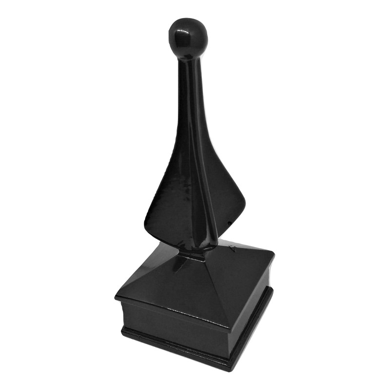 Decorative Metal Spear Finial Post Cap - Black (4")