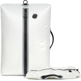 BAGAIL TPU Vacuum Bag for Travel, Reusable Compression Bag with IPX8 Waterproof Zipper, Save Space for Suitcase, Backpack and Carry on (Beige, ExtraLarge, No Pump)