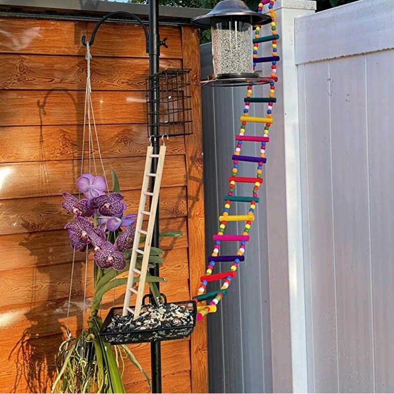 DS. DISTINCTIVE STYLE Bird Ladder Toys Coloured Flexible Parrot Swing