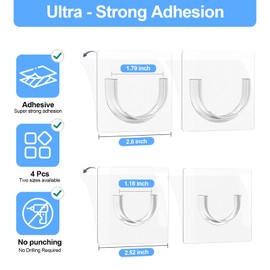 YEHOSHUN Shower Rod Holder with Strong Adhesive, 4 Pack Shower Curtain Rod Holder for Wall, Tension Curtain Rod Bracket No Drilling (Rod not Included)