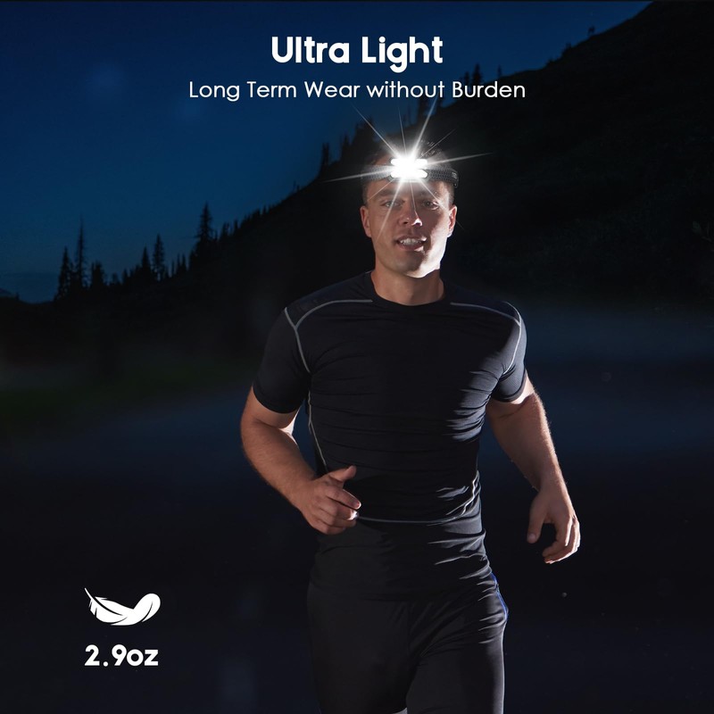Elmchee Rechargeable Headlamp,2 Pack 2500 Lumen Bright 5 Led Headlamp,14