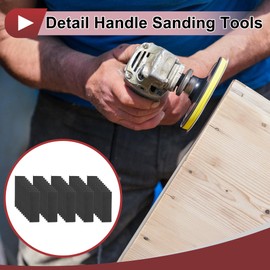 HEROFFIX 51 Pcs Sanding Discs Wet Dry Waterproof Micro Zip Detail Sander Hook & Loop Sandpaper for Woodworking 1.18"x3.54" 600 Grit Black Silicon Carbide