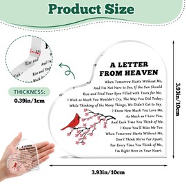 Memorial Acrylic Heart Keepsake Remembrance Sympathy Gifts for Loss for Friends Family Coworker Bereavement Heart Shaped Acrylic Plaque for Friends Condolence Grieving Keepsake Grief Gifts