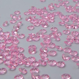 ZKC 10mm 1000PCS Crystal Acrylic Diamond Vase Fillers Beads for Wedding Centerpiece Table Scatter Shower Party Vase Beads Decorations(Pink)