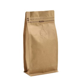 4 Ounce 50 Packs High Barrier Kraft Paper Coffee Bags, Stand Up/Flat Bottom Coffee Pouches with Air Release Valve & Reusable Pull Tab Side Zipper (50 Pieces, 4oz/0.25lb/100gm)