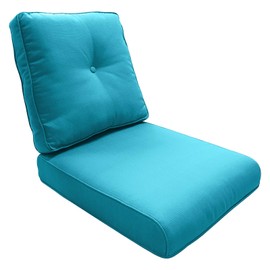 Belord Patio Furniture Turquoise Cushions with Removable Cover, 1 Pair of Cushions Including 1 Seat Cushion and 1 Back Cushion