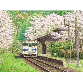 Pintoo Jigsaw Puzzles 1200 Piece for Adults - Tadashi Matsumoto - Falling Cherry Blossoms Beautiful Plastic Puzzle for Home Decor Zero Dust Easy Storage [H3059]