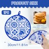 1 Pcs 12 Inch Tortilla Warmer Pouch,Blue Pattern Microwave Tortilla