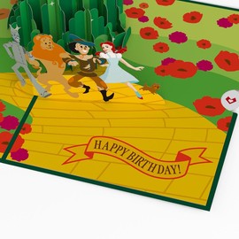 Lovepop Birthday Pop-Up The Wizard of Oz Card for Her and Him - 3D Greeting Cards for Boys, Girls, Men, Women - Lions & Tigers & Birthdays - 5" x 7" Card - Blank Note Card & Envelope Included