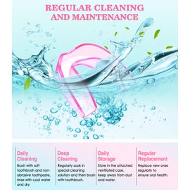 Litlcutie Small Mouth Guard for Women, 4 Pack Moldable Teeth Guard at Night Sleep Jaw Clenching & Bruxism, Ventilated Teeth Grinding Guard Box with 5X Magnifying Mirror