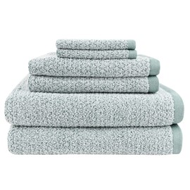 Everplush Diamond Jacquard Bath Sheet 6 PC Set Lagoon -2 Bath Sheet, 2 Hand Towel, 2 Wash Cloth